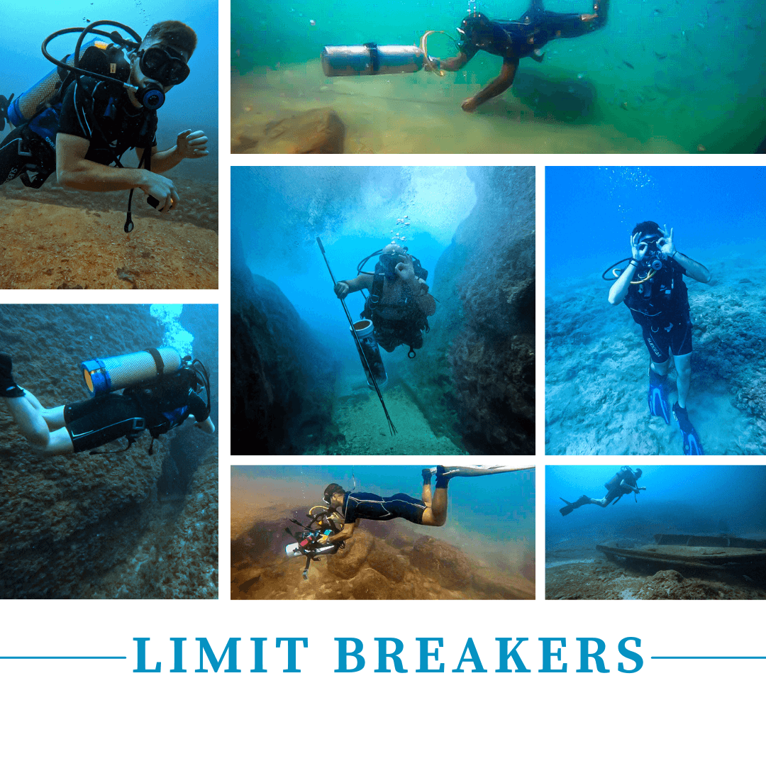 Collage of Limit Breakers diving moments in Lebanon