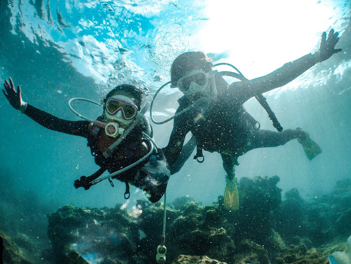 Two divers exploring the Lebanese coast